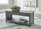 Freedan Grayish Brown Coffee Table With 2 End Tables - Ella Furniture