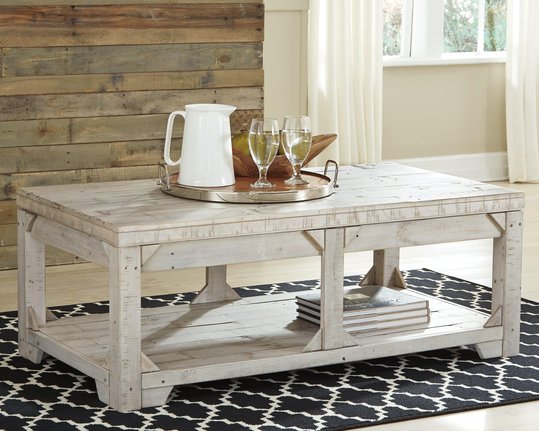 Fregine Whitewash Coffee Table With 2 End Tables - Ella Furniture