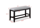Frey Black-Gray Fabric Seat Rectangular Counter Height Dining Room Set - Ella Furniture