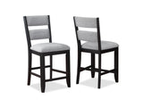 Frey Black-Gray Fabric Seat Rectangular Counter Height Dining Room Set - Ella Furniture