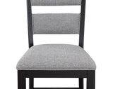 Frey Black-Gray Fabric Seat Rectangular Counter Height Dining Room Set - Ella Furniture