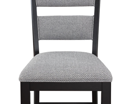 Frey Black-Gray Fabric Seat Rectangular Counter Height Dining Room Set - Ella Furniture