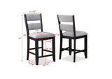 Frey Black-Gray Fabric Seat Rectangular Counter Height Dining Room Set - Ella Furniture