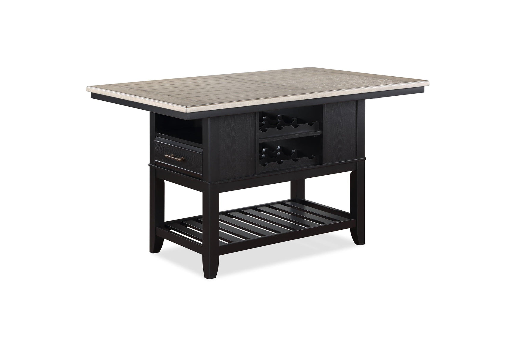 Frey Black-Gray Fabric Seat Rectangular Counter Height Dining Room Set - Ella Furniture