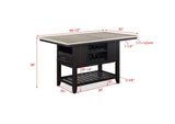 Frey Black-Gray Fabric Seat Rectangular Counter Height Dining Room Set - Ella Furniture