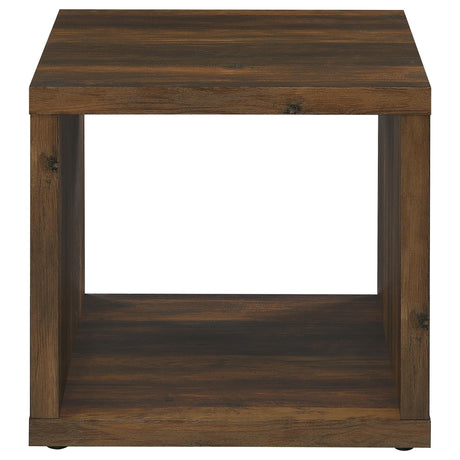 Frisco Square Engineered Wood Side End Table Dark Pine 710507 - Ella Furniture