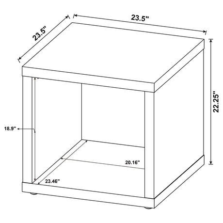 Frisco Square Engineered Wood Side End Table Dark Pine 710507 - Ella Furniture