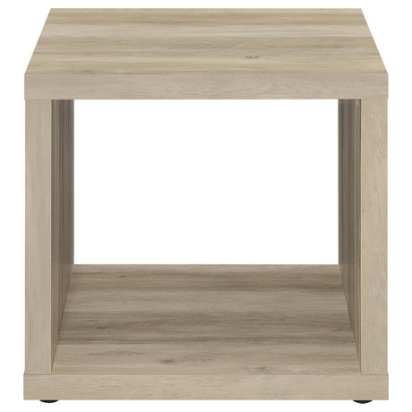 Frisco Square Engineered Wood Side End Table Distressed Pine 710517 - Ella Furniture