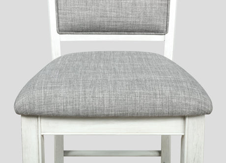Fulton Chalk-White Modern Traditional Wood Square Counter Height Dining Room Set - Ella Furniture