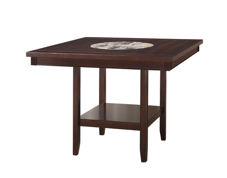 Fulton Espresso Modern Traditional Wood Square Counter Height Dining Room Set - Ella Furniture