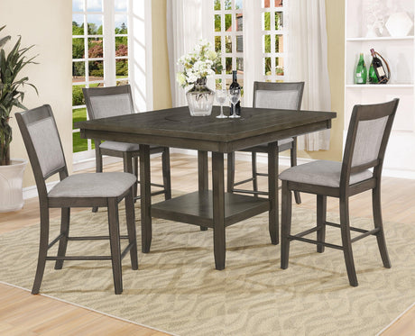 Fulton Gray Modern Traditional Wood Square Counter Height Dining Room Set - Ella Furniture