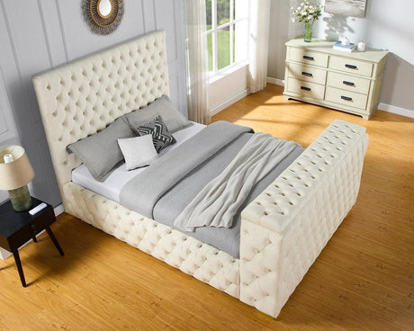 Future Beige Platform King Bed - Ella Furniture