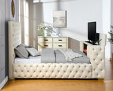 Future Beige Platform King Bed - Ella Furniture