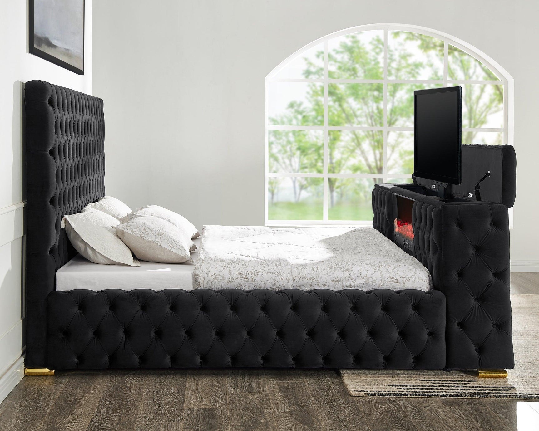 Future Black Platform King Bed - Ella Furniture