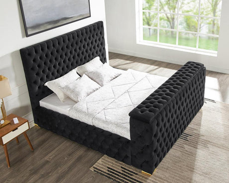 Future Black Platform Queen Bed - Ella Furniture