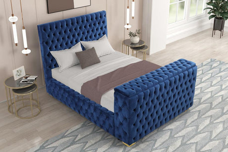 Future Blue Platform Bed - Queen, King (King) - Ella Furniture
