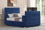 Future Blue Platform Bed - Queen, King (Queen) - Ella Furniture