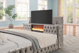Future Gray Platform Bed - Queen, King (King) - Ella Furniture