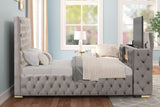 Future Gray Platform Bed - Queen, King (King) - Ella Furniture