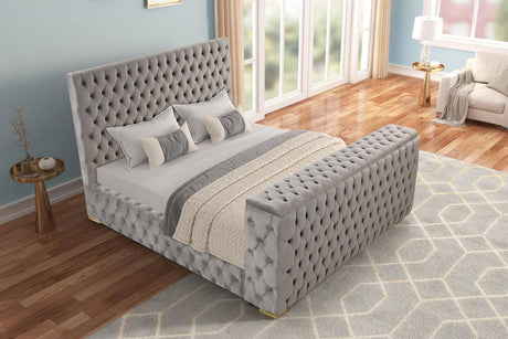Future Gray Platform Bed - Queen, King (Queen) - Ella Furniture