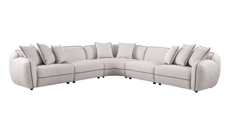 Gaby Beige Fabric 5-Piece Sectional Sofa with Pillows view 2