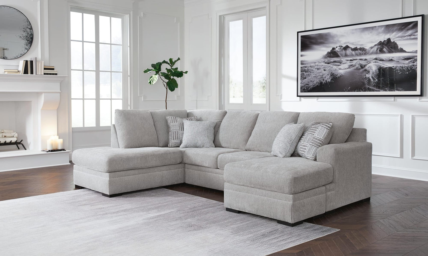 Gabyleigh Nickel Performance Fabric,Next-Gen Nuvella™ 2-Piece Sectional with Chaise from Ella Furniture