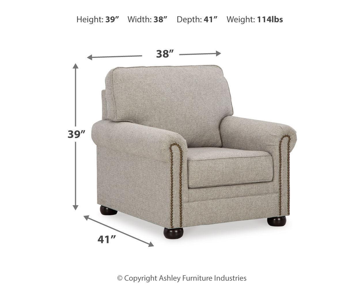 Gaelon Dune Chair And Ottoman - Ella Furniture