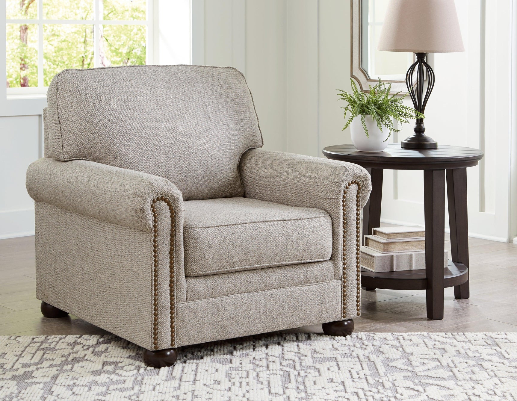 Gaelon Dune Chair And Ottoman - Ella Furniture
