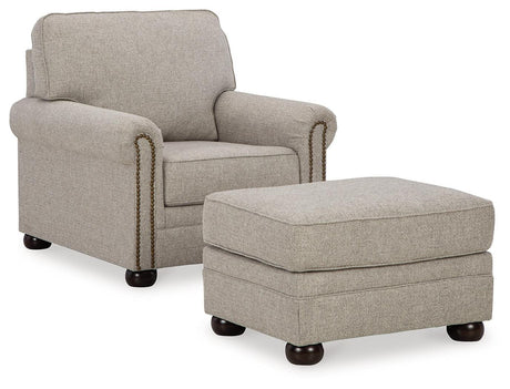 Gaelon Dune Chair And Ottoman - Ella Furniture