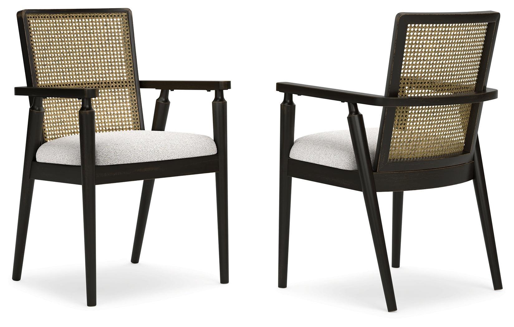 Galliden Black Dining Arm Chair - Ella Furniture