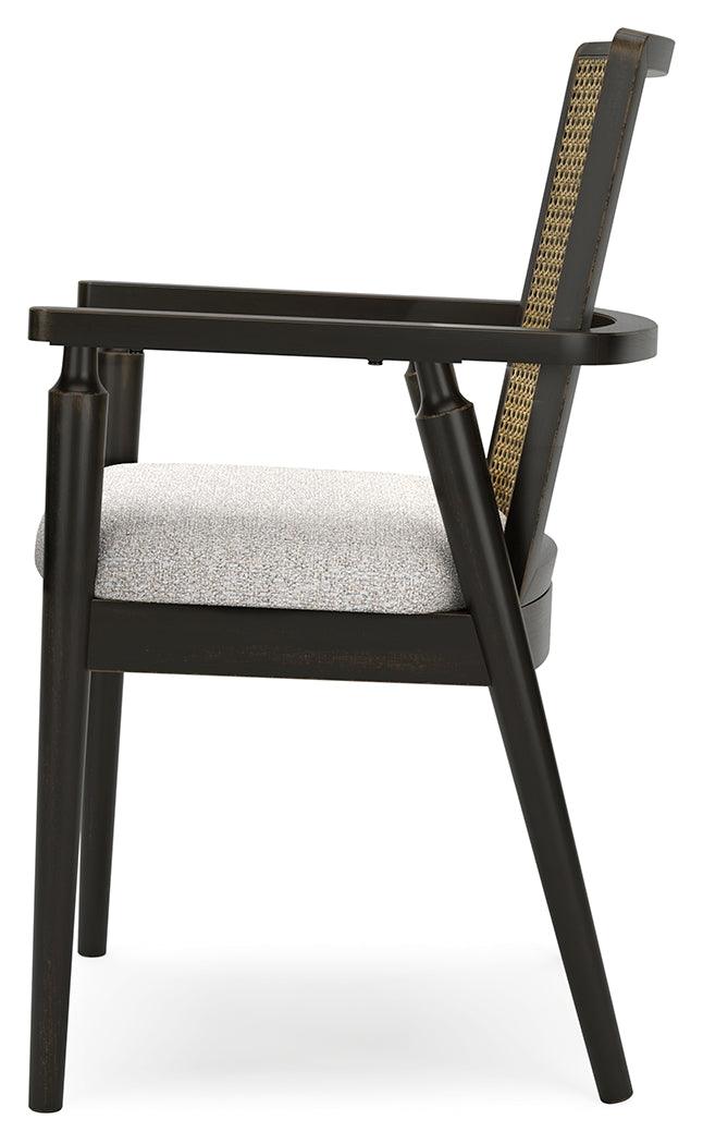 Galliden Black Dining Arm Chair - Ella Furniture