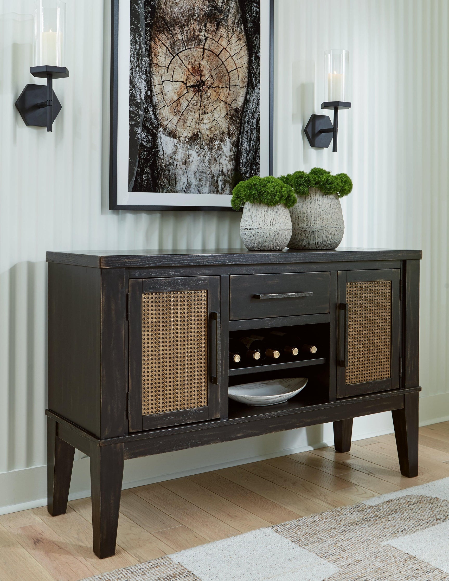 Galliden Black Dining Server - Ella Furniture