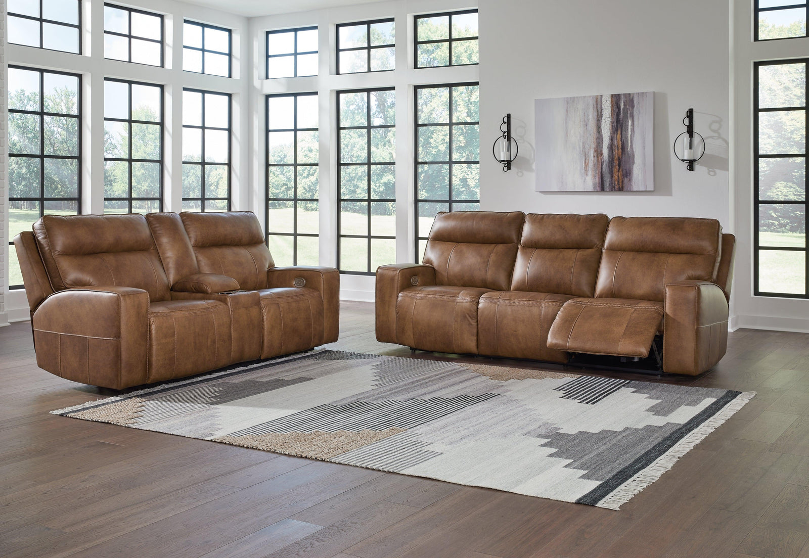 Game Caramel Plan Sofa And Loveseat - Ella Furniture