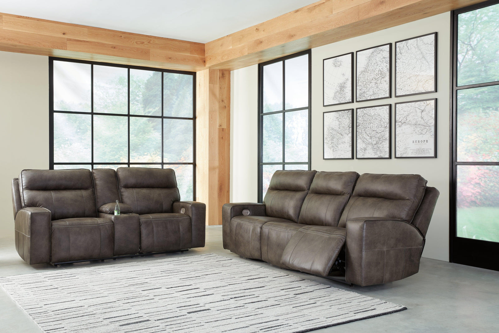 Game Concrete Plan Sofa And Loveseat - Ella Furniture