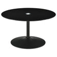 Ganso Round Metal Coffee Table With Tempered Glass Top Black 709688 - Ella Furniture