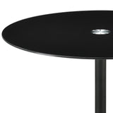 Ganso Round Metal Coffee Table With Tempered Glass Top Black 709688 - Ella Furniture