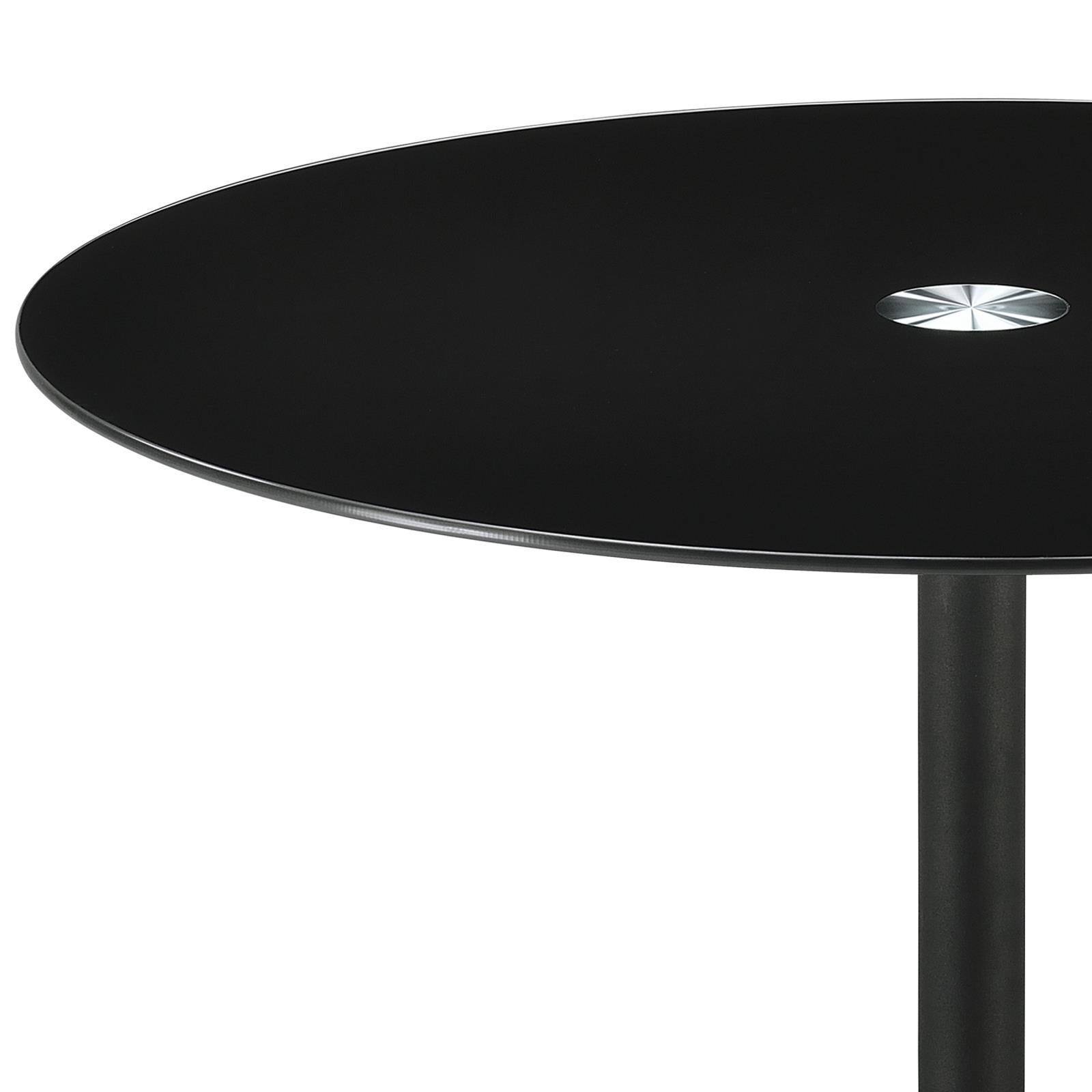 Ganso Round Metal Coffee Table With Tempered Glass Top Black 709688 - Ella Furniture