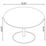 Ganso Round Metal Coffee Table With Tempered Glass Top Black 709688 - Ella Furniture