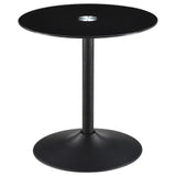 Ganso Round Metal End Table With Tempered Glass Top Black 709687 - Ella Furniture