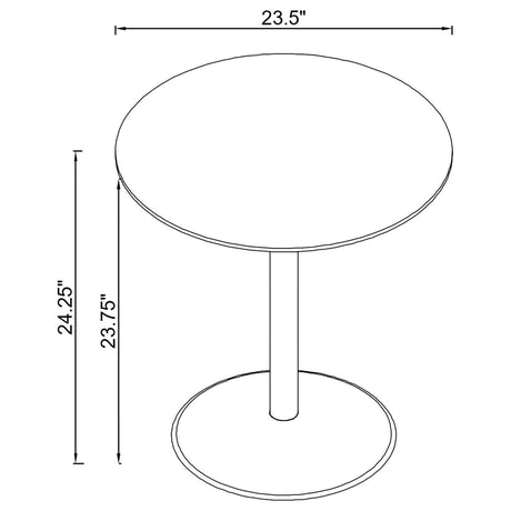 Ganso Round Metal End Table With Tempered Glass Top Black 709687 - Ella Furniture