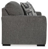 Gardiner Pewter Chair And Ottoman - Ella Furniture