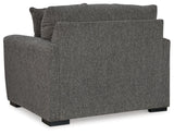 Gardiner Pewter Chair And Ottoman - Ella Furniture