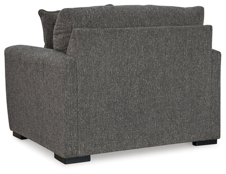 Gardiner Pewter Chair And Ottoman - Ella Furniture