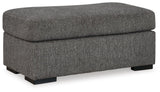 Gardiner Pewter Chair And Ottoman - Ella Furniture