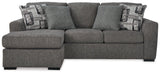 Gardiner Pewter Sofa Chaise With Ottoman - Ella Furniture