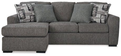 Gardiner Pewter Sofa Chaise With Ottoman - Ella Furniture