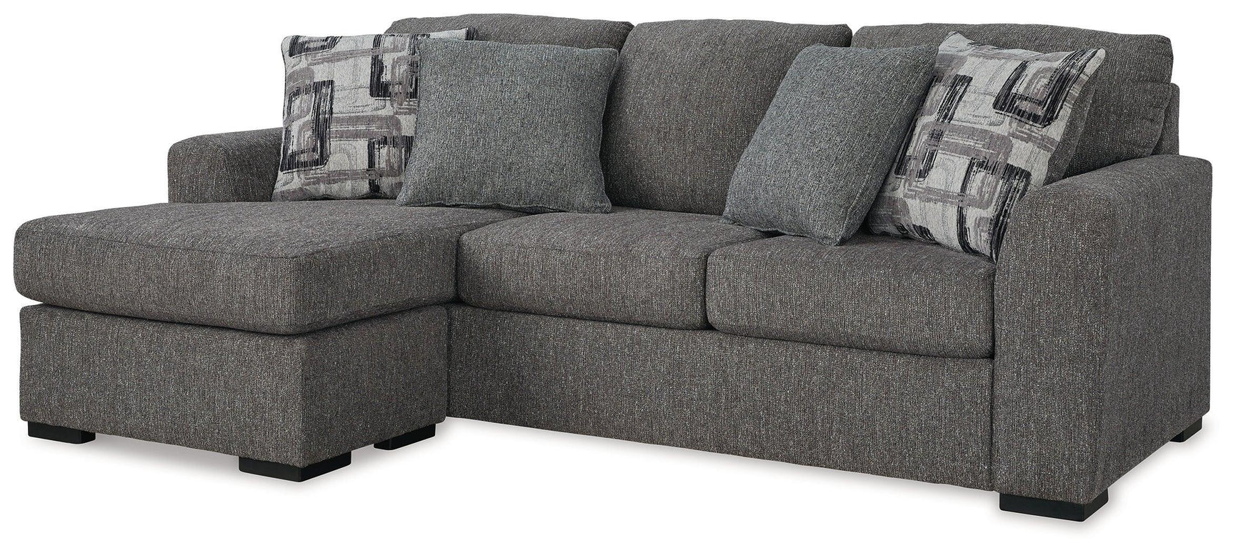 Gardiner Pewter Sofa Chaise With Ottoman - Ella Furniture