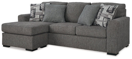 Gardiner Pewter Sofa Chaise With Ottoman - Ella Furniture