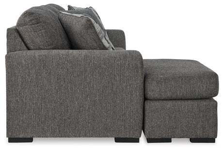 Gardiner Pewter Sofa Chaise With Ottoman - Ella Furniture