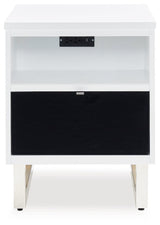 Gardoni White/black Chairside End Table - Ella Furniture